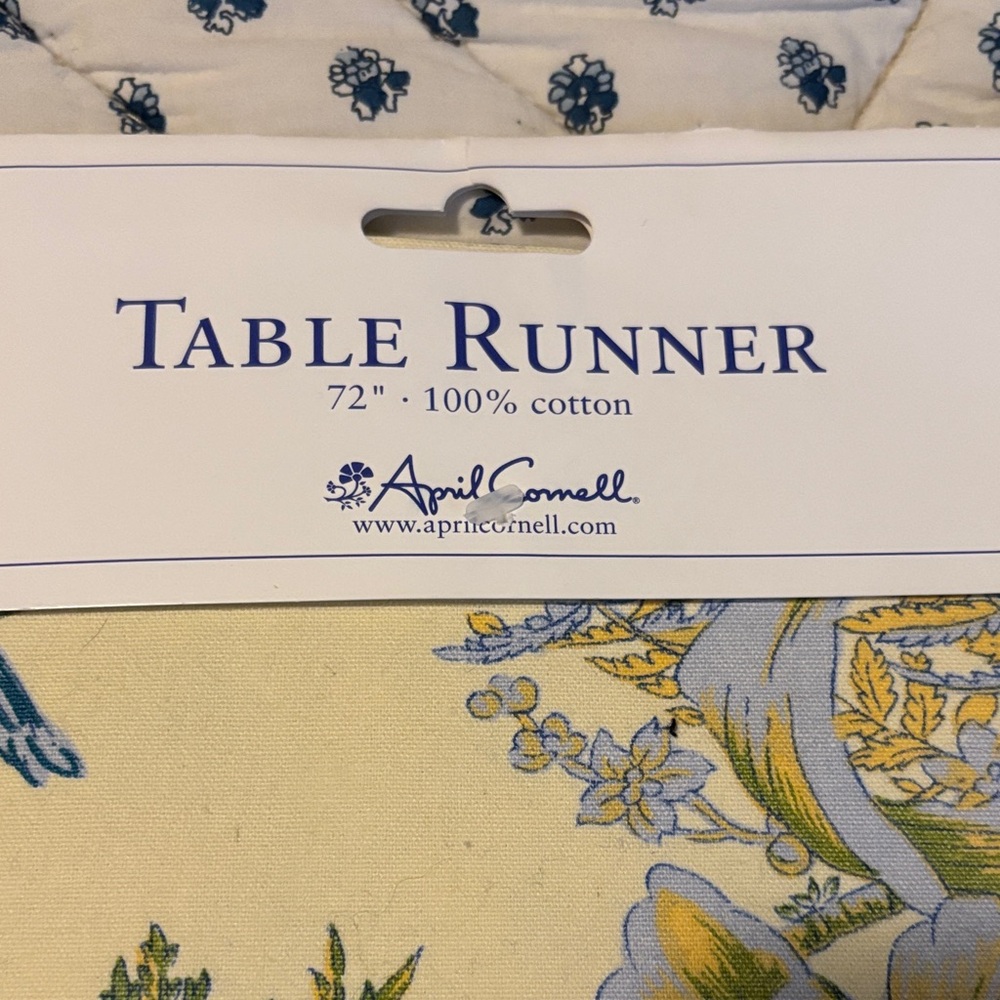 April Cornell Floral Table Runner in Yellow and Blue